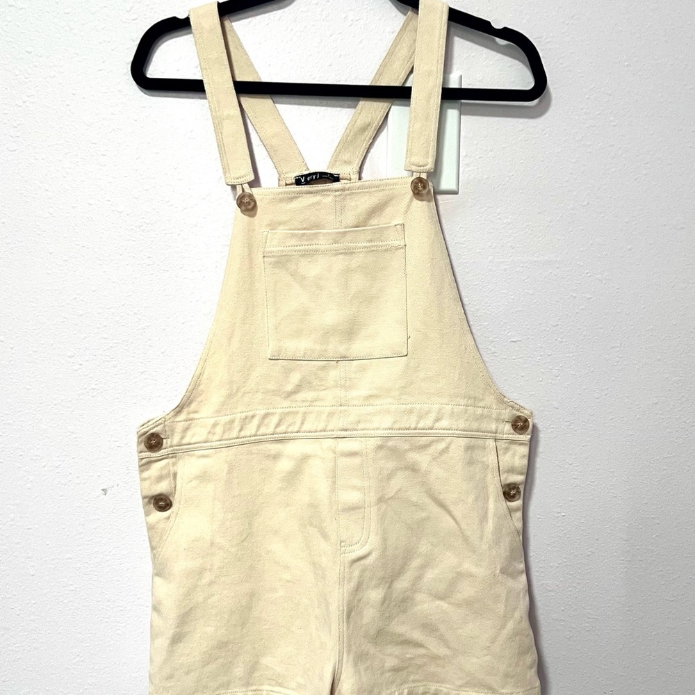 Very J‎ Cream button side closure Jumpsuit SMALL
